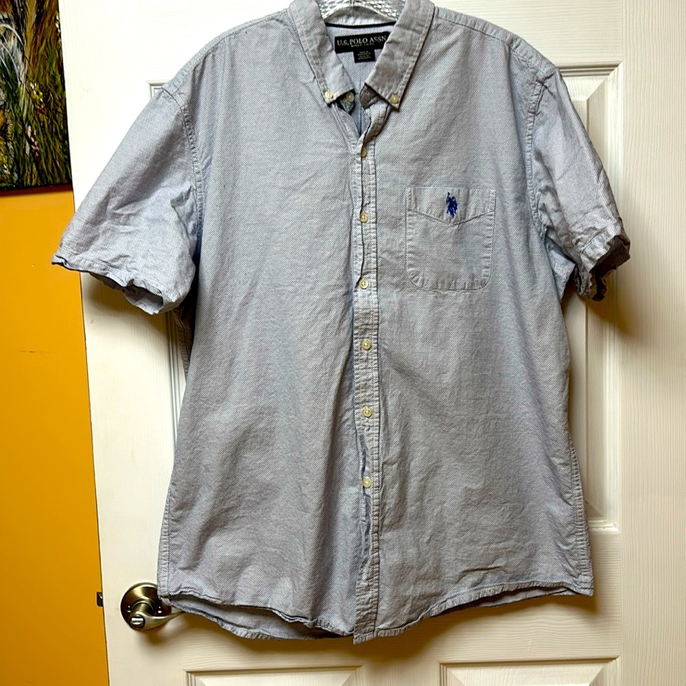 Us polo assn. blue man’s shirt, short sleeve, XL